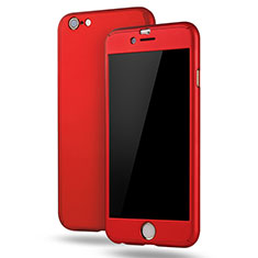 Handyhülle Hülle Kunststoff Schutzhülle Tasche Matt Vorder und Rückseite 360 Grad M02 für Apple iPhone 6 Plus Rot
