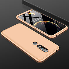 Handyhülle Hülle Kunststoff Schutzhülle Tasche Matt Vorder und Rückseite 360 Grad P01 für Nokia X6 Gold