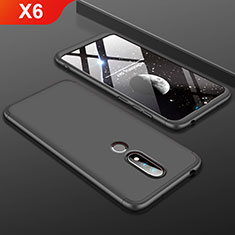 Handyhülle Hülle Kunststoff Schutzhülle Tasche Matt Vorder und Rückseite 360 Grad P01 für Nokia X6 Schwarz