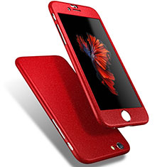 Handyhülle Hülle Kunststoff Schutzhülle Tasche Matt Vorder und Rückseite 360 Grad Q01 für Apple iPhone 6S Rot