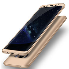 Handyhülle Hülle Kunststoff Schutzhülle Tasche Matt Vorder und Rückseite 360 Grad Q02 für Samsung Galaxy S8 Gold