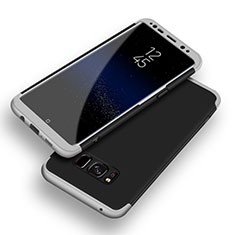 Handyhülle Hülle Kunststoff Schutzhülle Tasche Matt Vorder und Rückseite 360 Grad Q03 für Samsung Galaxy S8 Silber