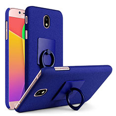 Handyhülle Hülle Kunststoff Schutzhülle Treibsand mit Fingerring Ständer für Samsung Galaxy J7 Pro Blau