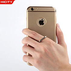 Handyhülle Hülle Luxus Aluminium Metall mit Fingerring Ständer für Apple iPhone 6 Plus Gold
