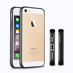 Handyhülle Hülle Luxus Aluminium Metall Rahmen für Apple iPhone 5 Schwarz