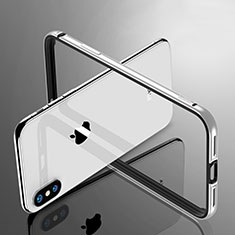 Handyhülle Hülle Luxus Aluminium Metall Rahmen für Apple iPhone Xs Max Silber