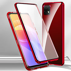 Handyhülle Hülle Luxus Aluminium Metall Rahmen Spiegel 360 Grad Ganzkörper Tasche für Huawei Honor X30i Rot