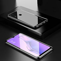 Handyhülle Hülle Luxus Aluminium Metall Rahmen Spiegel 360 Grad Ganzkörper Tasche für Oppo A31 Schwarz