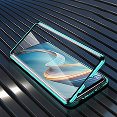 Handyhülle Hülle Luxus Aluminium Metall Rahmen Spiegel 360 Grad Ganzkörper Tasche für Oppo A92s 5G Grün