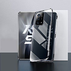 Handyhülle Hülle Luxus Aluminium Metall Rahmen Spiegel 360 Grad Ganzkörper Tasche für Oppo K9 5G Schwarz
