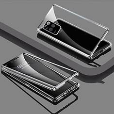 Handyhülle Hülle Luxus Aluminium Metall Rahmen Spiegel 360 Grad Ganzkörper Tasche für Realme Q3 5G Silber