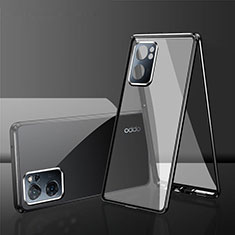 Handyhülle Hülle Luxus Aluminium Metall Rahmen Spiegel 360 Grad Ganzkörper Tasche für Realme Q5i 5G Schwarz