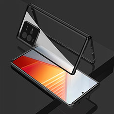 Handyhülle Hülle Luxus Aluminium Metall Rahmen Spiegel 360 Grad Ganzkörper Tasche für Vivo iQOO 10 5G Schwarz