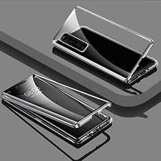 Handyhülle Hülle Luxus Aluminium Metall Rahmen Spiegel 360 Grad Ganzkörper Tasche für Vivo iQOO U1 Silber