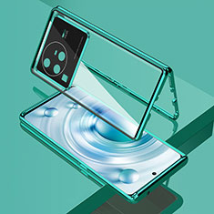 Handyhülle Hülle Luxus Aluminium Metall Rahmen Spiegel 360 Grad Ganzkörper Tasche für Vivo X80 Pro 5G Grün