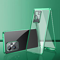 Handyhülle Hülle Luxus Aluminium Metall Rahmen Spiegel 360 Grad Ganzkörper Tasche für Vivo Y30 5G Grün