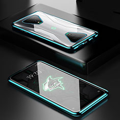 Handyhülle Hülle Luxus Aluminium Metall Rahmen Spiegel 360 Grad Ganzkörper Tasche für Xiaomi Black Shark 3 Pro Grün