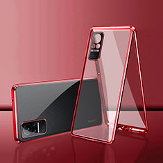 Handyhülle Hülle Luxus Aluminium Metall Rahmen Spiegel 360 Grad Ganzkörper Tasche für Xiaomi Civi 1S 5G Rot