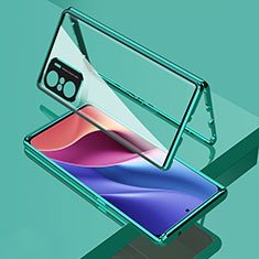 Handyhülle Hülle Luxus Aluminium Metall Rahmen Spiegel 360 Grad Ganzkörper Tasche für Xiaomi Mi 11X 5G Grün