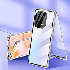 Handyhülle Hülle Luxus Aluminium Metall Rahmen Spiegel 360 Grad Ganzkörper Tasche für Xiaomi Mi 13 5G Silber