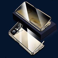 Handyhülle Hülle Luxus Aluminium Metall Rahmen Spiegel 360 Grad Ganzkörper Tasche für Xiaomi Mix Fold 2 5G Gold