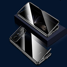 Handyhülle Hülle Luxus Aluminium Metall Rahmen Spiegel 360 Grad Ganzkörper Tasche für Xiaomi Mix Fold 2 5G Schwarz