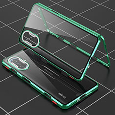 Handyhülle Hülle Luxus Aluminium Metall Rahmen Spiegel 360 Grad Ganzkörper Tasche für Xiaomi Poco F3 GT 5G Grün