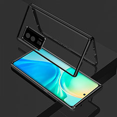 Handyhülle Hülle Luxus Aluminium Metall Rahmen Spiegel 360 Grad Ganzkörper Tasche für Xiaomi Redmi K60 Pro 5G Schwarz