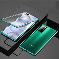 Handyhülle Hülle Luxus Aluminium Metall Rahmen Spiegel 360 Grad Ganzkörper Tasche M01 für Huawei Honor 30 Pro Grün