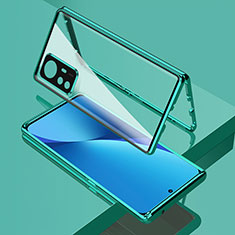 Handyhülle Hülle Luxus Aluminium Metall Rahmen Spiegel 360 Grad Ganzkörper Tasche M01 für Xiaomi Mi 12S Pro 5G Grün