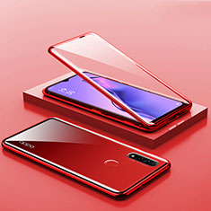 Handyhülle Hülle Luxus Aluminium Metall Rahmen Spiegel 360 Grad Ganzkörper Tasche M02 für Oppo A31 Rot