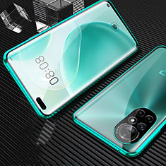 Handyhülle Hülle Luxus Aluminium Metall Rahmen Spiegel 360 Grad Ganzkörper Tasche M04 für Huawei Nova 8 Pro 5G Grün