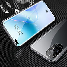 Handyhülle Hülle Luxus Aluminium Metall Rahmen Spiegel 360 Grad Ganzkörper Tasche M04 für Huawei Nova 8 Pro 5G Schwarz