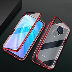 Handyhülle Hülle Luxus Aluminium Metall Rahmen Spiegel 360 Grad Ganzkörper Tasche M10 für Vivo Nex 3 5G Rot