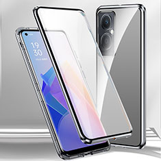 Handyhülle Hülle Luxus Aluminium Metall Rahmen Spiegel 360 Grad Ganzkörper Tasche P01 für OnePlus Nord CE 3 Lite 5G Silber