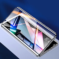Handyhülle Hülle Luxus Aluminium Metall Rahmen Spiegel 360 Grad Ganzkörper Tasche P01 für Oppo Find X3 Pro 5G Schwarz