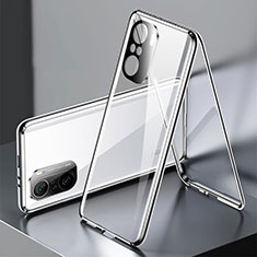 Handyhülle Hülle Luxus Aluminium Metall Rahmen Spiegel 360 Grad Ganzkörper Tasche P01 für Xiaomi Mi 11X Pro 5G Silber