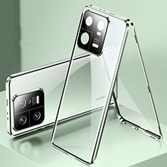 Handyhülle Hülle Luxus Aluminium Metall Rahmen Spiegel 360 Grad Ganzkörper Tasche P01 für Xiaomi Mi 13 5G Grün