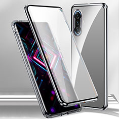 Handyhülle Hülle Luxus Aluminium Metall Rahmen Spiegel 360 Grad Ganzkörper Tasche P01 für Xiaomi Poco F3 GT 5G Silber