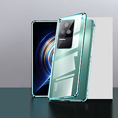 Handyhülle Hülle Luxus Aluminium Metall Rahmen Spiegel 360 Grad Ganzkörper Tasche P01 für Xiaomi Poco F4 5G Grün