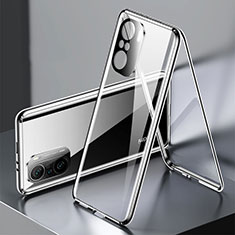 Handyhülle Hülle Luxus Aluminium Metall Rahmen Spiegel 360 Grad Ganzkörper Tasche P01 für Xiaomi Redmi K40 Pro+ Plus 5G Schwarz