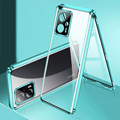 Handyhülle Hülle Luxus Aluminium Metall Rahmen Spiegel 360 Grad Ganzkörper Tasche P01 für Xiaomi Redmi Note 11T Pro+ Plus 5G Grün