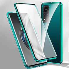 Handyhülle Hülle Luxus Aluminium Metall Rahmen Spiegel 360 Grad Ganzkörper Tasche P02 für Xiaomi Mi 11i 5G (2022) Grün