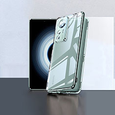 Handyhülle Hülle Luxus Aluminium Metall Rahmen Spiegel 360 Grad Ganzkörper Tasche P02 für Xiaomi Mi 12T Pro 5G Grün