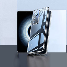 Handyhülle Hülle Luxus Aluminium Metall Rahmen Spiegel 360 Grad Ganzkörper Tasche P02 für Xiaomi Mi 12T Pro 5G Schwarz