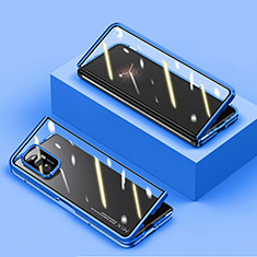 Handyhülle Hülle Luxus Aluminium Metall Rahmen Spiegel 360 Grad Ganzkörper Tasche P02 für Xiaomi Mix Fold 5G Blau