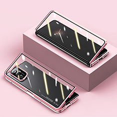 Handyhülle Hülle Luxus Aluminium Metall Rahmen Spiegel 360 Grad Ganzkörper Tasche P02 für Xiaomi Mix Fold 5G Rosegold