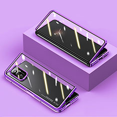 Handyhülle Hülle Luxus Aluminium Metall Rahmen Spiegel 360 Grad Ganzkörper Tasche P02 für Xiaomi Mix Fold 5G Violett