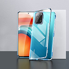 Handyhülle Hülle Luxus Aluminium Metall Rahmen Spiegel 360 Grad Ganzkörper Tasche P02 für Xiaomi Poco X3 GT 5G Blau