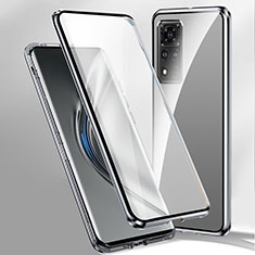 Handyhülle Hülle Luxus Aluminium Metall Rahmen Spiegel 360 Grad Ganzkörper Tasche P02 für Xiaomi Redmi Note 11 Pro+ Plus 5G Silber